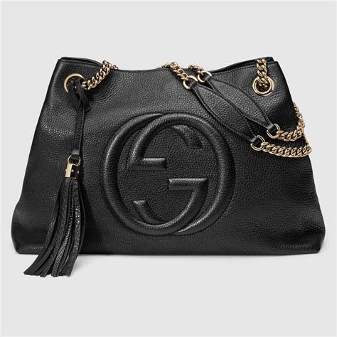 gucci soho leather shoulder bag size